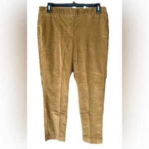 J. Jill Corduroy Pants Womens 8P Brown Dark Camel Pull On Stretch Ankle Ponte